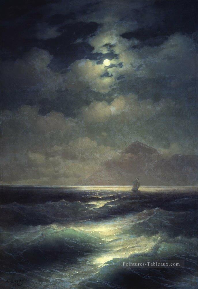 Ivan Aivazovsky vue sur la mer au clair de lune Peintures à l'huile